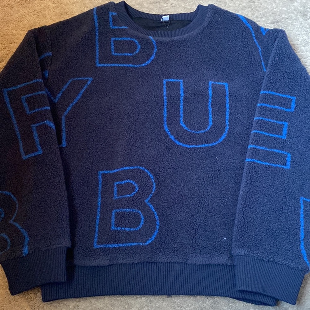 Burberry Men’s Navy Blue Logo Crewneck Sweater